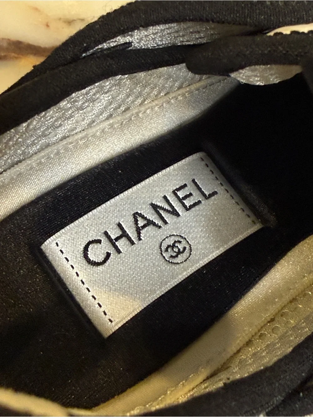 CHANEL Runner Sneakers White & Suede Fabric